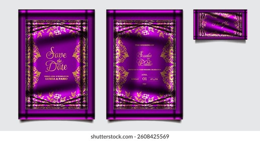 luxury elegant wedding invitation set