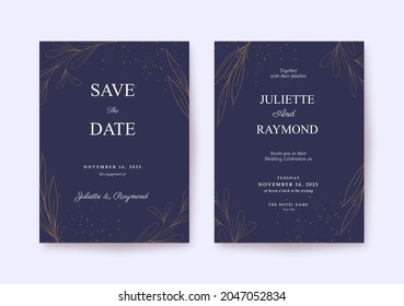 Plantilla de invitación a la boda elegante y de lujo