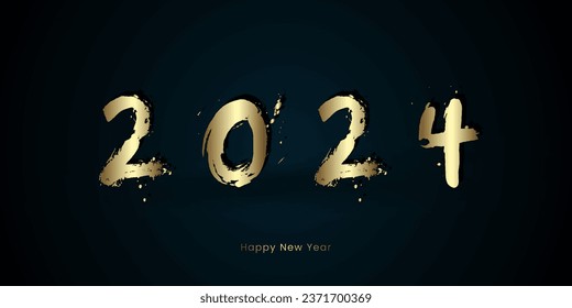 Luxury and elegrant 2024 Happy New Year concept, A Premium 2024 New Year celebrating banner templates