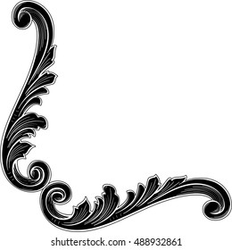 Luxury element for corner is on white