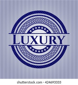 Luxury emblem with denim texture