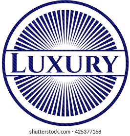 Emblema de lujo con textura de denim