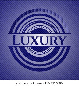 Luxury emblem with jean background