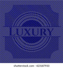 Luxury emblem with jean texture