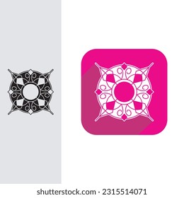 luxury emblem ornament Favicon symbol and icon Template vector. highly creative lineart style icon symbol.