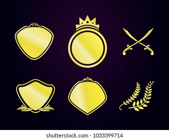 luxury emblem set. simple design.