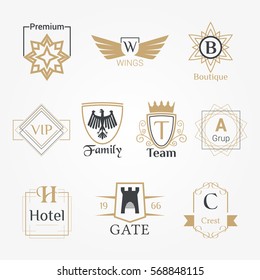 Luxury Emblem Style Vector Badges Logos Set