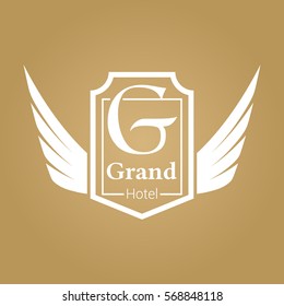 Luxury Emblem Style White Vector Badge Logo