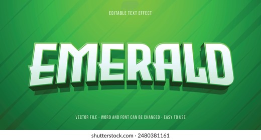 	
Luxury emerald editable text effect 3d style