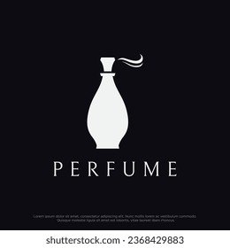 Luxury essence fragrance perfume logo design isolated background.