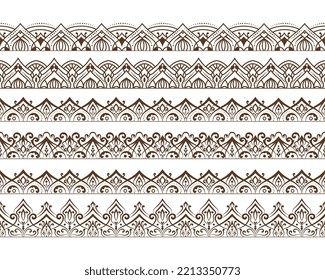 luxury ethnic border patterns seamless pattern in vintage style european dividing line page border or fabric pattern set collection