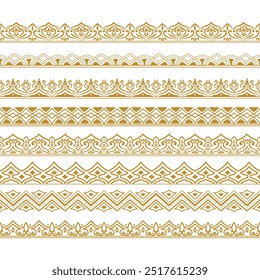 luxury ethnic border patterns seamless pattern in vintage style european dividing line page border or fabric pattern set collection