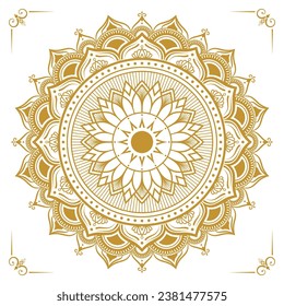 luxury ethnic golden mandala for indian wedding invitation card template design islamic arabic mandala ornament background 