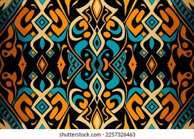 Luxury ethnic ikat pattern bright background. Abstract traditional folk antique tribal ethnic graphic line. Ornate elegant luxury vintage retro style. Texture textile fabric patterns vector.