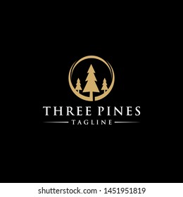 Luxury  Evergreen Pine Trees Vector Logo design download