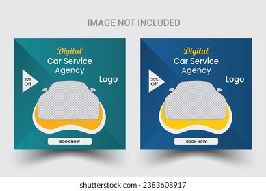 Luxury, exclusive car rental social media post promotion banner template. Editable social media posts for the marketing of car rental. Social media marketing square flyer poster.