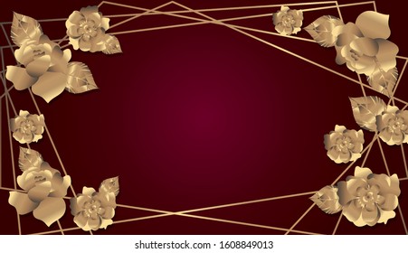 luxury exotic botany golden decoration vector illustration design