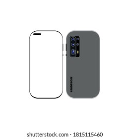 Vector de teléfono de lujo y caro sobre fondo blanco.