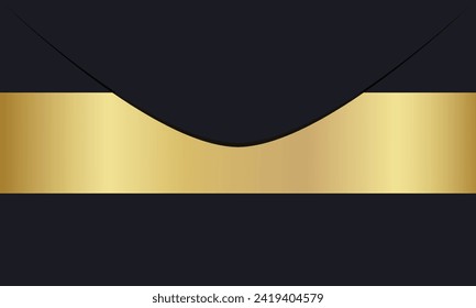 Luxury expensive horizontal envelope with gold stripe for important messages and invitations