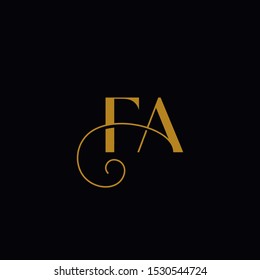 luxury F A initial letter logotype icon logo vector elegant 