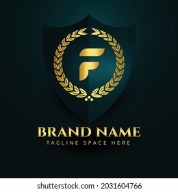 luxury F letter logo design