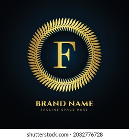 luxury F letter logo design