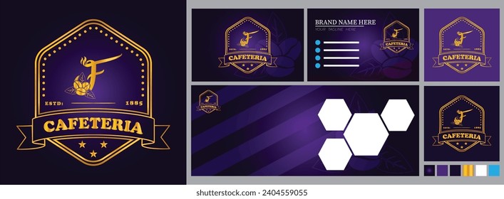 Luxury F Letter logo design with coffee bean items - a sophisticated template for business cards, social posts, cover photos, and corporate identity.