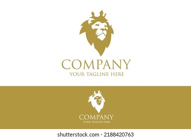 Luxury Face King Lion Logo Design