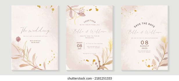 Luxury Fall Wedding Invitation Card Template Stock Vector (Royalty Free ...