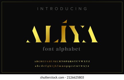 Luxury fashion alphabet font. Modern typography for wedding, fashion, movie. Elegant alphabet vector illustration