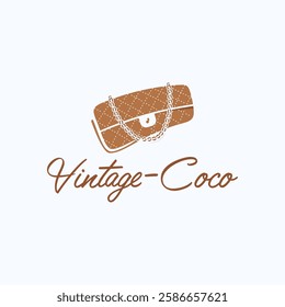 Luxury Fashion elegant bag logo, purse icon vector illustration, beauty fashion sign symbol vintage concept, stylish classic and casual trendy Female handbag vector design template.