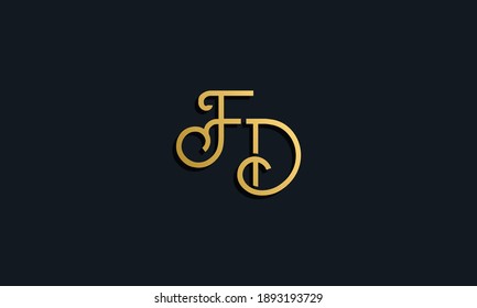 Luxury fashion initial letter FD logo. This icon incorporate with modern typeface in the creative way. It will be suitable for which company or brand name start those initial.