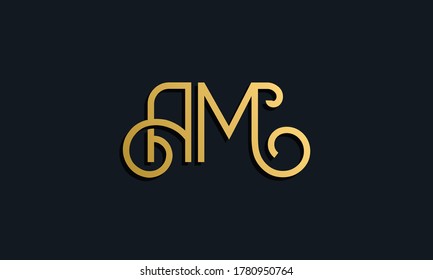 Luxury fashion initial letter AM logo. This icon incorporate with modern typeface in the creative way. It will be suitable for which company or brand name start those initial.