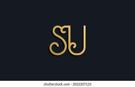 Luxury fashion initial letter SU logo. This icon incorporate with modern typeface in the creative way. It will be suitable for which company or brand name start those initial.