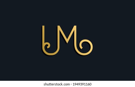 Luxury fashion initial letter UM logo. This icon incorporate with modern typeface in the creative way. It will be suitable for which company or brand name start those initial.