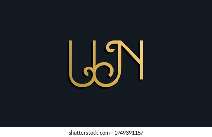Luxury fashion initial letter UN logo. This icon incorporate with modern typeface in the creative way. It will be suitable for which company or brand name start those initial.