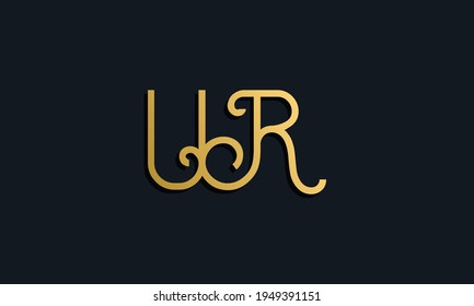Luxury fashion initial letter UR logo. This icon incorporate with modern typeface in the creative way. It will be suitable for which company or brand name start those initial.