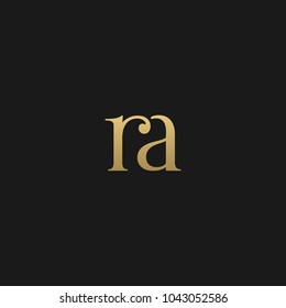 Luxury Fashionable Custom GOLDEN and Black color RA initials icon logo