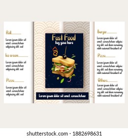 Luxury fast food menu card design