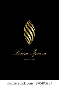 Luxury Feather Logo,  ornament gold