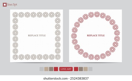 Luxury festival card decorative art design vector. Pattern, phoenix, continuous, vine phoenix line art on red background. Design illustration of cover, greeting card, print, background