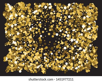Luxury festive abstract circles.  Vector illustration effect. Vibrant element of your design. Gold bright shiny chaotic texture for celebrations and holidays.