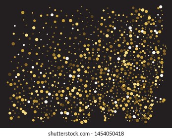 Luxury festive abstract circles.  Vector illustration vintage. Fashionable element of your design. Gold bright shiny chaotic texture for celebrations and holidays.