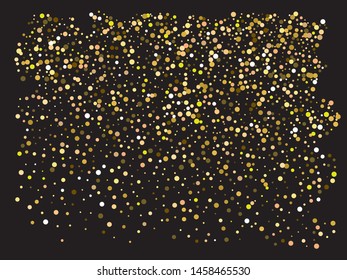 Luxury festive abstract circles.  Vector illustration concept. New element of your design. Gold bright shiny chaotic texture for celebrations and holidays.