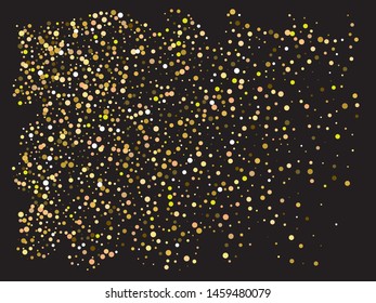 Luxury festive abstract circles.  Vector illustration theme. Vintage element of your design. Gold bright shiny chaotic texture for celebrations and holidays.