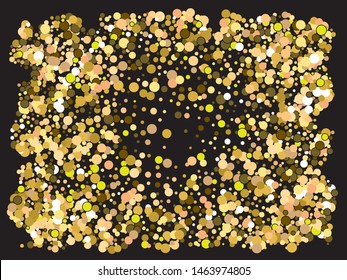 Luxury festive abstract circles.  Vector illustration concept. Vibrant element of your design. Gold bright shiny chaotic texture for celebrations and holidays.