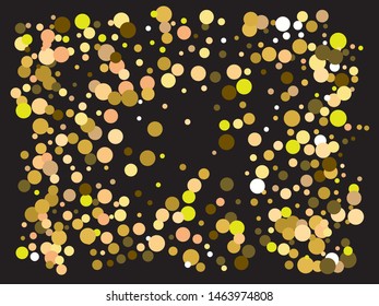 Luxury festive abstract circles.  Vector illustration layout. Decorative element of your design. Gold bright shiny chaotic texture for celebrations and holidays.