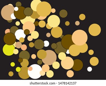 Luxury festive abstract circles.  Vector illustration art. Vibrant element of your design. Gold bright shiny chaotic texture for celebrations and holidays.
