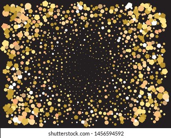 Luxury festive abstract crackers.  Vector illustration poster. Vibrant element of your design. Gold bright shiny chaotic texture for celebrations and holidays.