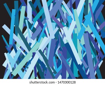 Luxury festive abstract rectangles.  Random element of design. Vector illustration surprise. Blue bright shiny chaotic texture for celebrations and holidays.